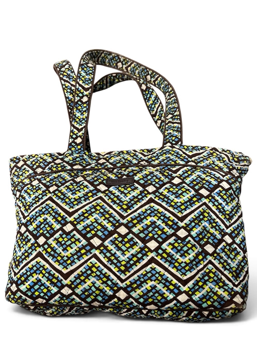 Vera Bradley Green Brown Quilted Artsy Rainforest Retired Print Tote Bag